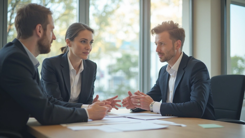 Professionelle Geschäftsbesprechung in modernem Konferenzraum